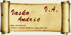 Vasko Andrić vizit kartica